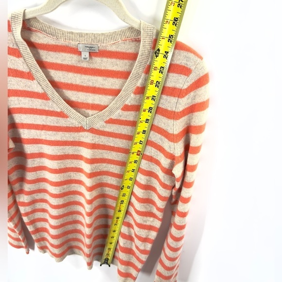 Halogen Womens Cashmere Sweater Size S Orange Stripe Long Sleeve Pullover Jumper - Picture 7 of 8
